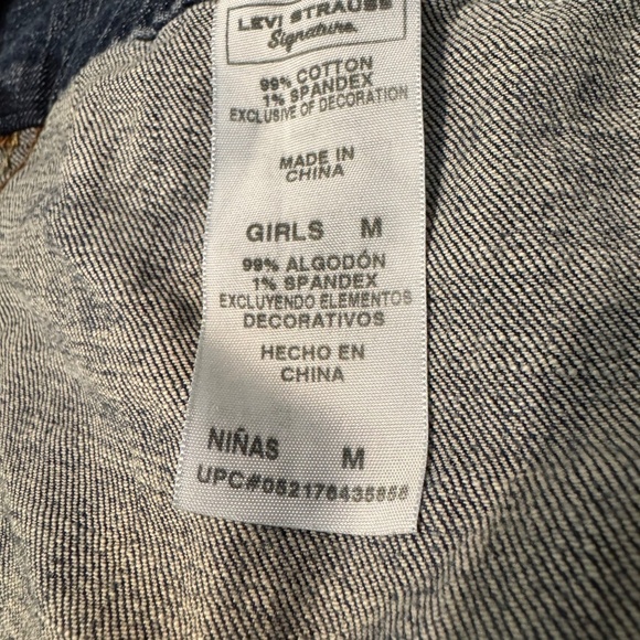 Levi's Strauss Signature girls medium denim jacket blue jean fitted like new - Picture 6 of 11